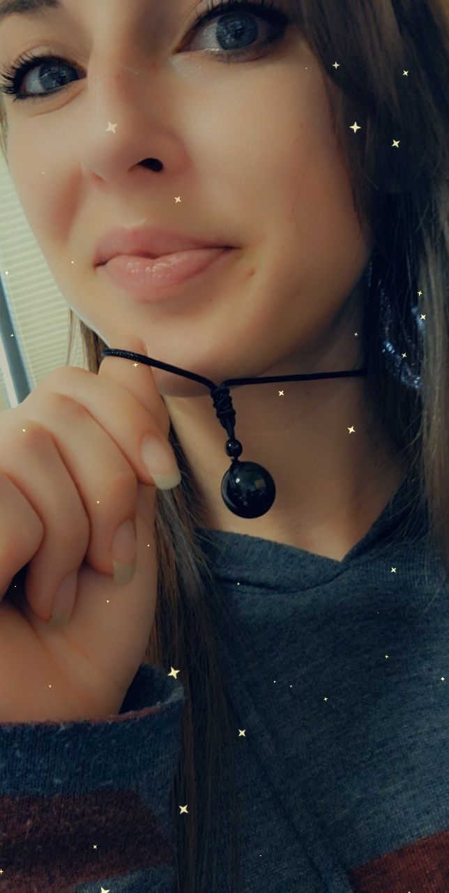 Customer photo review of Obsidian Stone Necklace
