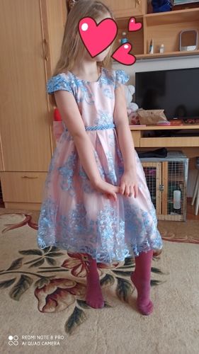 Customer photo review of Embroidery Flower Bow Puffy Princess Dress