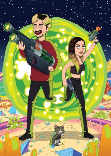 Customer photo review of 'Rick and Morty' Custom Portrait
