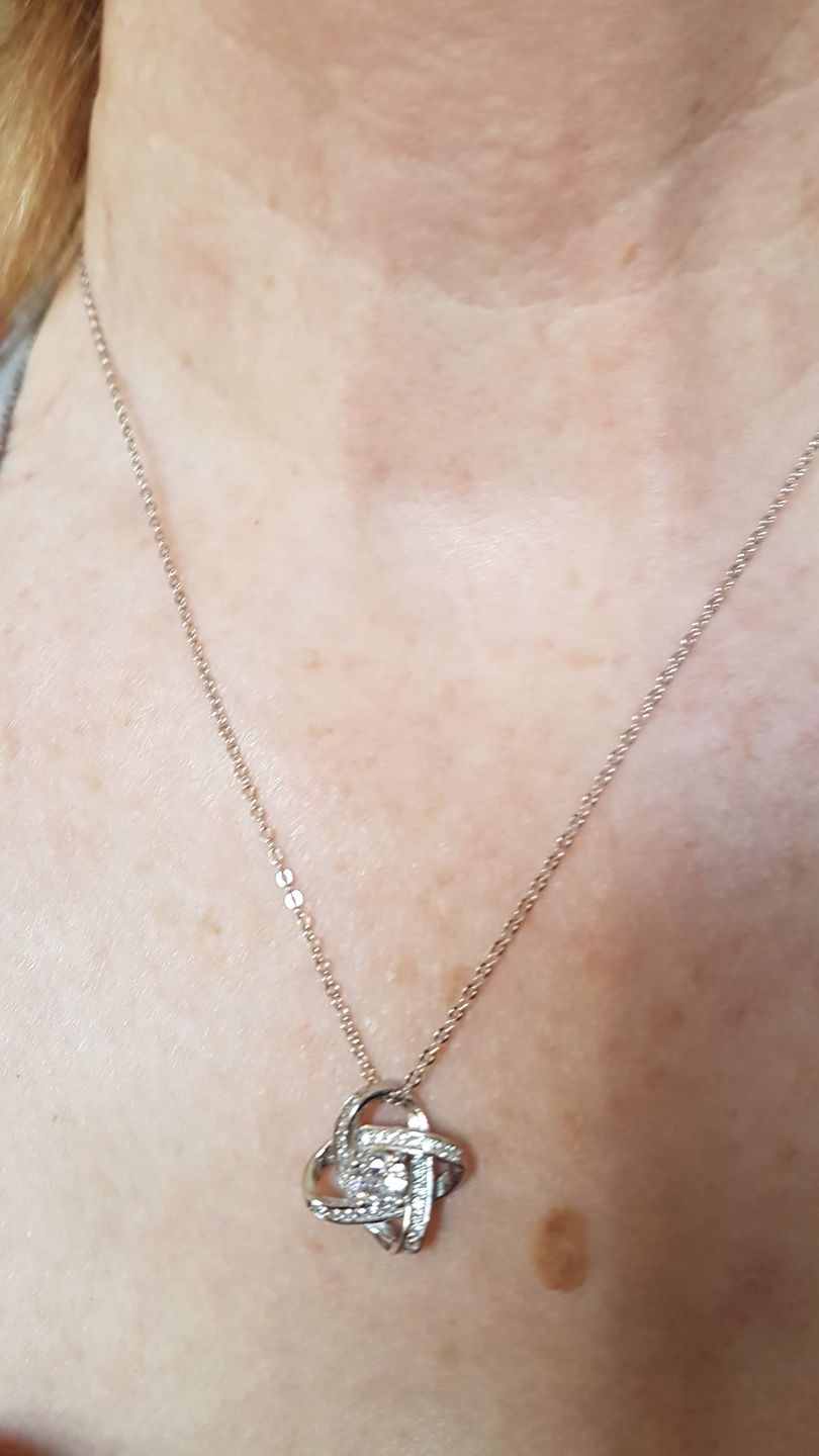 Customer photo review of "To my Wife" - Silver Love knot necklace