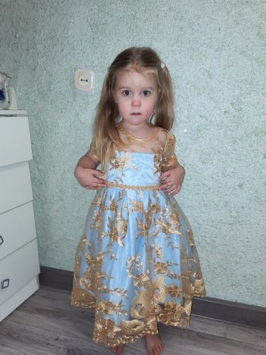 Customer photo review of Embroidery Flower Bow Puffy Princess Dress