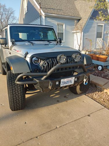 Customer photo review of Halo Headlights & Shark Grille & Smoke Turn Signal Lights Combo for Jeep Wranger JK/ JKU