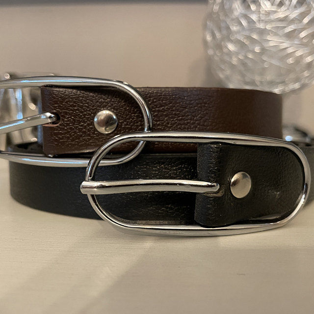 Customer photo review of Aika - Black Leather Waist Belt with Oval Buckle - Made in Canada