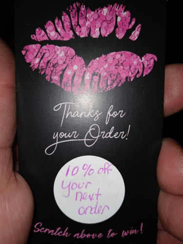 Customer photo review of Hot Pink Glitter Lip Scratch Off Card