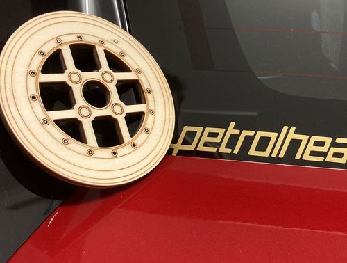 Customer photo review of WOODEN WHEEL COASTERS