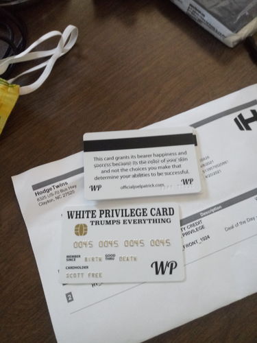 Customer photo review of White Privilege Card