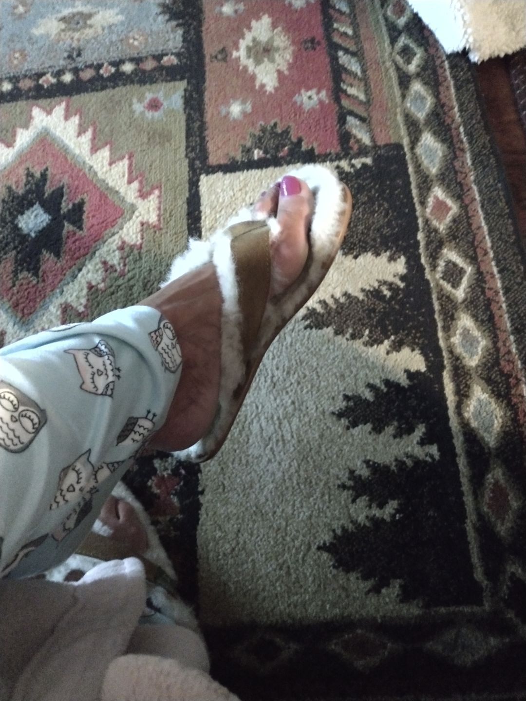 Customer photo review of LADIES SHEEPSKIN LINED FLIP FLOPS