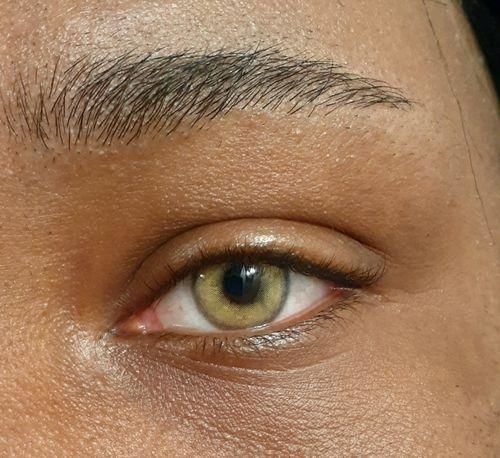 Customer photo review of Sorayama Brown Prescription Colored Contact Lenses