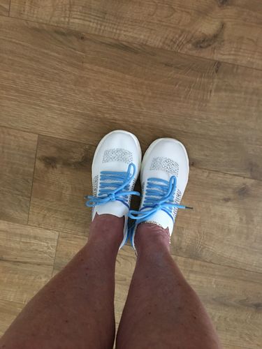 Customer photo review of New Diamante Knitted Sock Trainers Slip On Lace Up Ladies Shoes