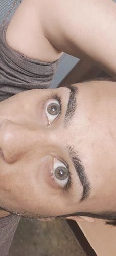 Customer photo review of DNA Taylor Brown Hazel Prescription Coloured Contact Lenses