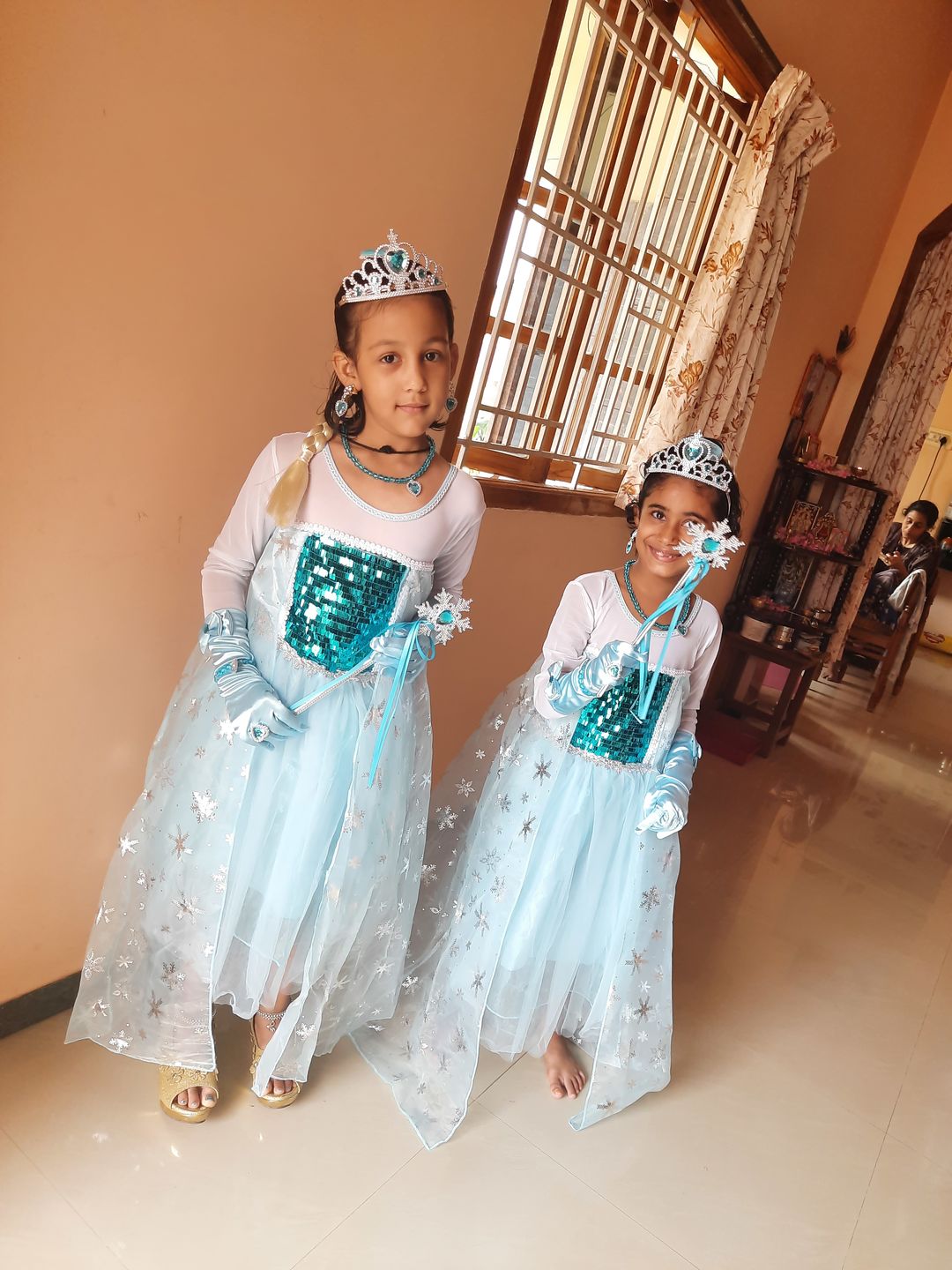 Customer photo review of Frozen Elsa Princess costume with 8 pack accessories
