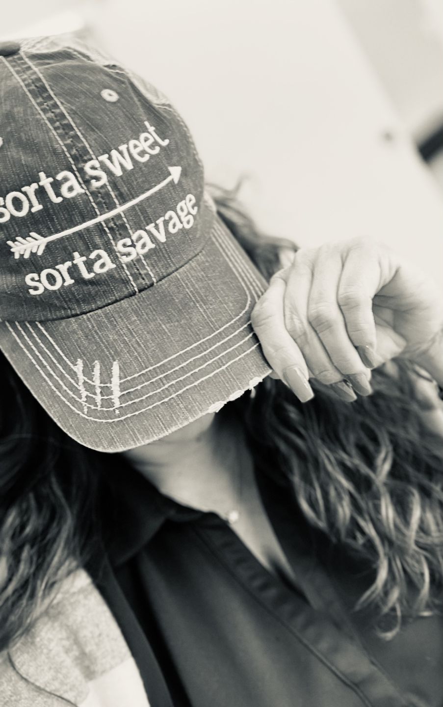 Customer photo review of Sorta Sweet Sorta Savage Trucker Hat