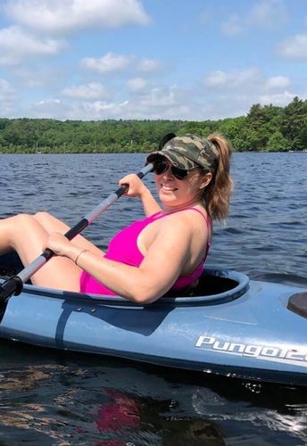 Customer photo review of Distressed Ponytail Summer Cap