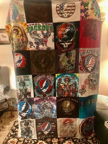 T-shirt quilt with music, rock music themes by ron from VA