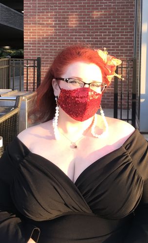 Customer photo review of Starlet Swing Dress in Black - Vixen by Micheline Pitt