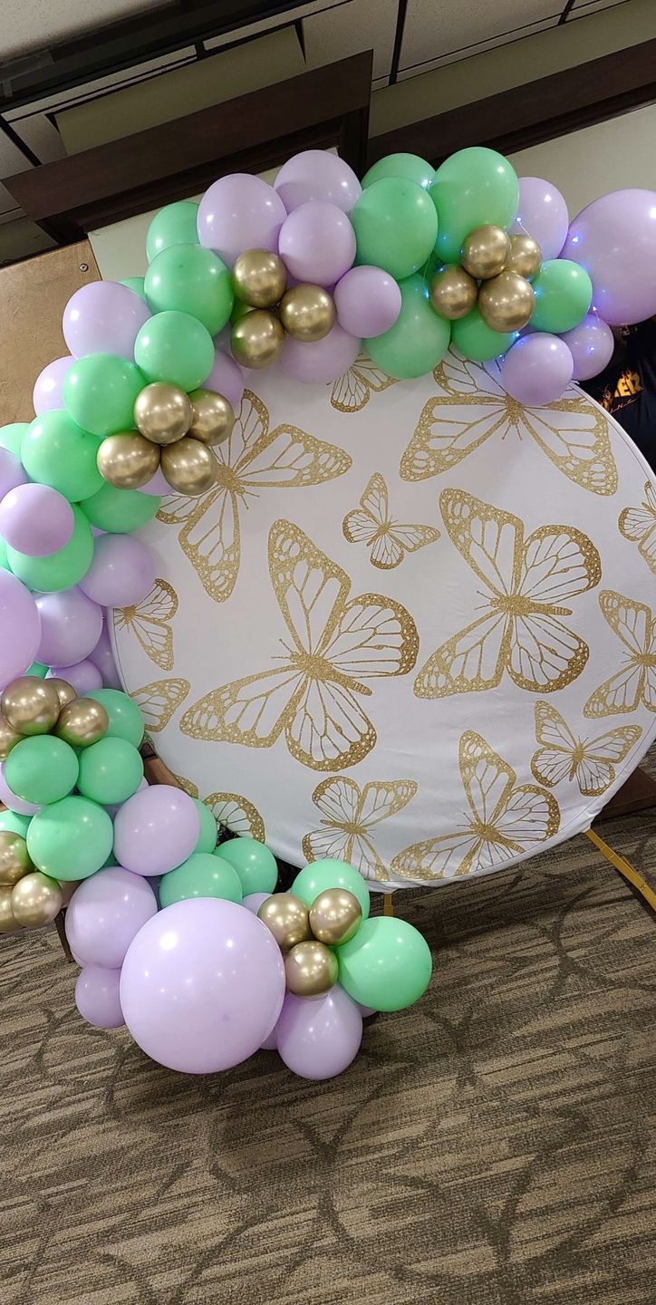 Customer photo review of Custom Round Fabric Backdrop for Birthday&Baby Shower&Wedding&Any Other Party
