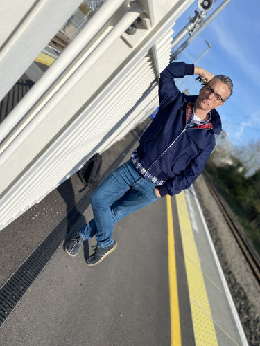 Customer photo review of Mens Classic Harrington Jacket - Navy
