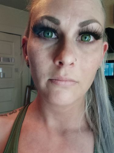 Customer photo review of TTDeye Mystery Light Yellow Colored Contact Lenses