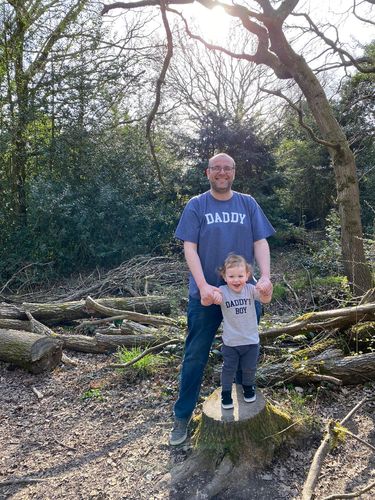 Customer photo review of Daddy & Daddy's Boy College Matching T-Shirts (MRK X)