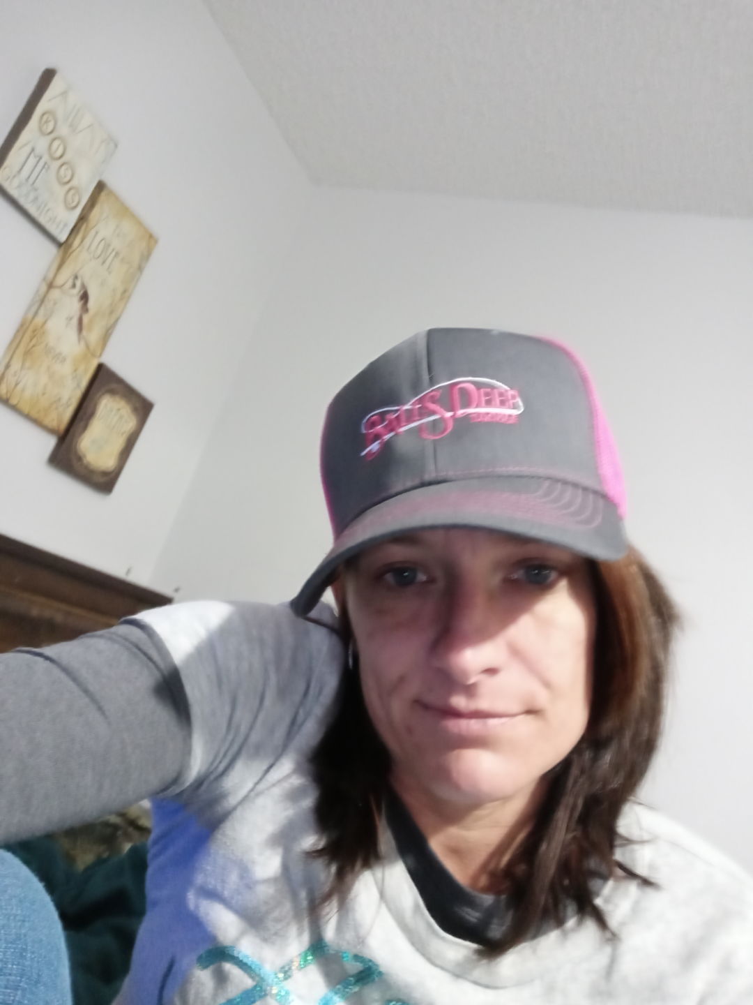Customer photo review of Charcoal/Neon Pink Snapback