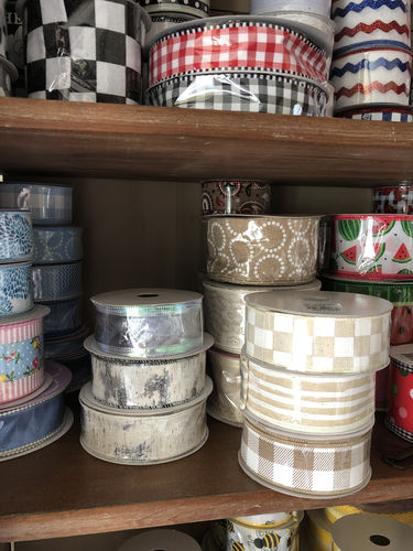 Customer photo review of 1.5"X10Yd Glitter Birch Bark On Cotton Off White/White/Blk/Grey RGA15661R