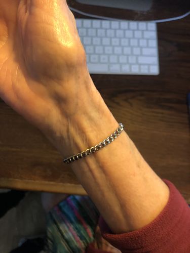 Customer photo review of Round Disc Steel Anklet / Choker / Necklace