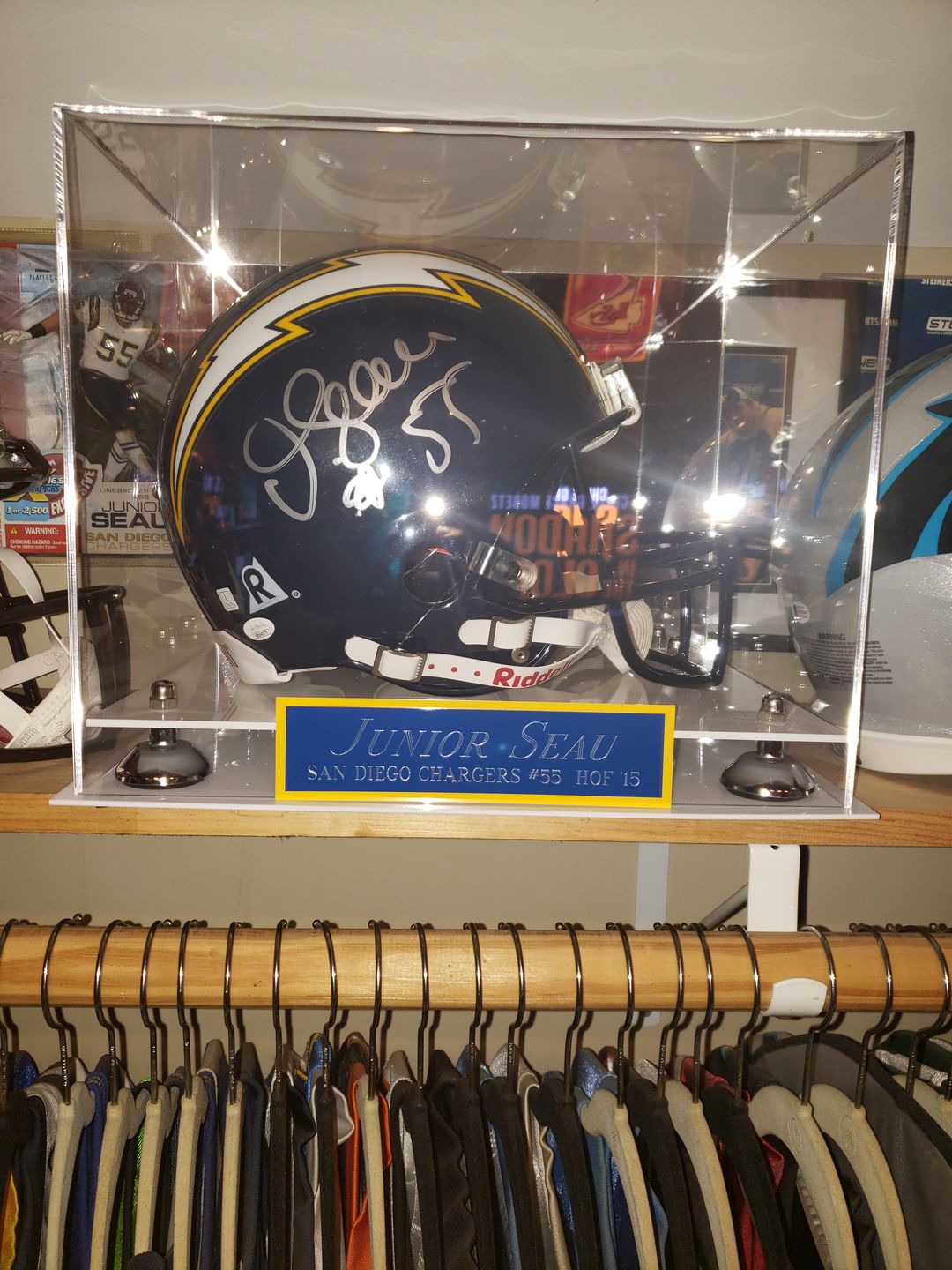 Customer photo review of Acrylic Full Size Football Helmet Display Case Clear