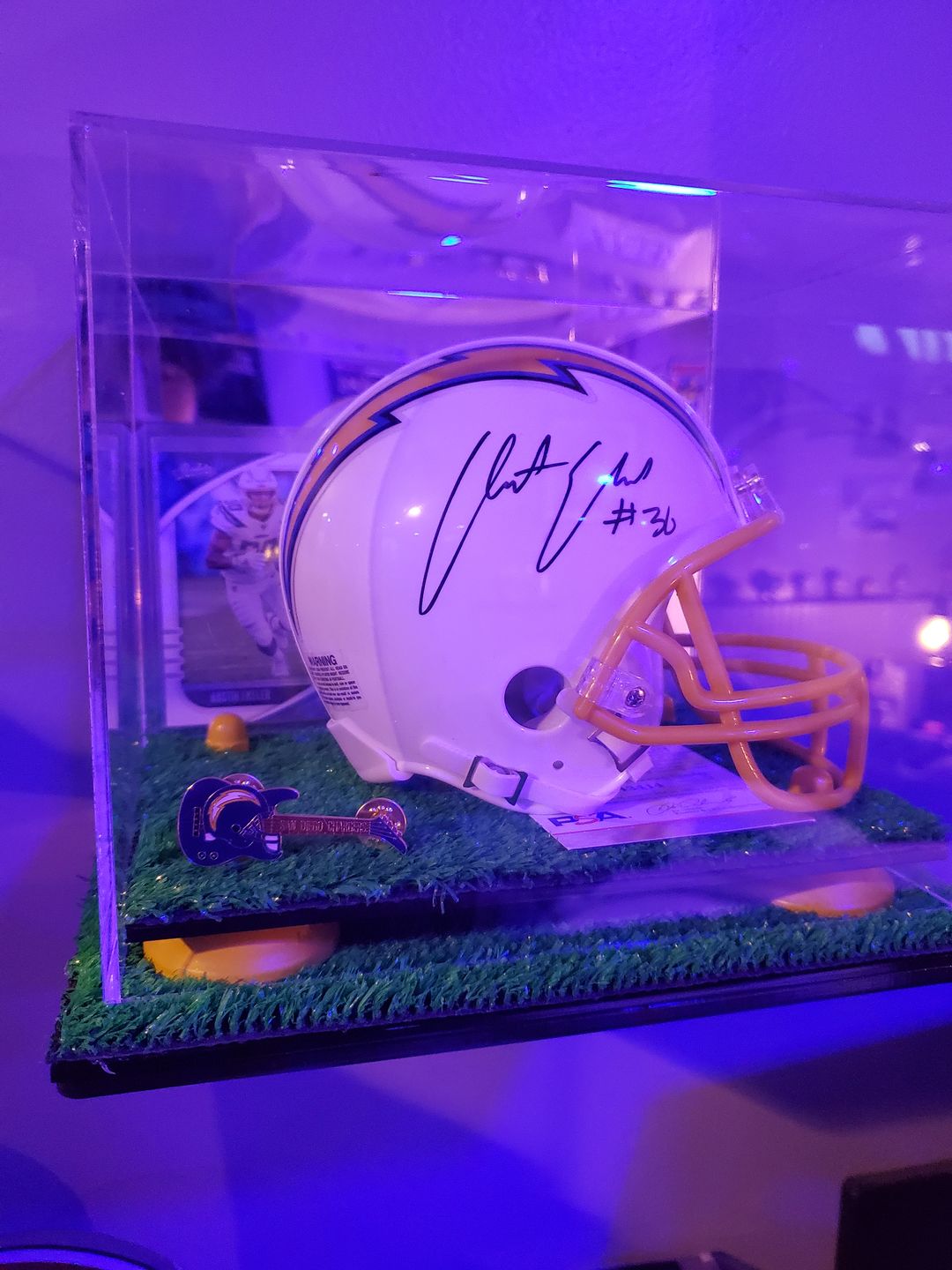 Customer photo review of Acrylic Mini - Miniature Football Helmet (not Full Size) Display Case Mirror