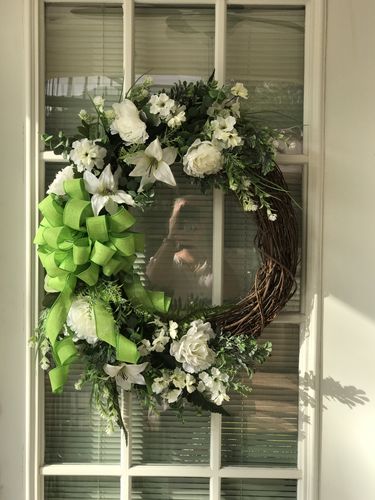 Customer photo review of 1.5"X50Yd Value Faux Burlap Fern Green RC500036