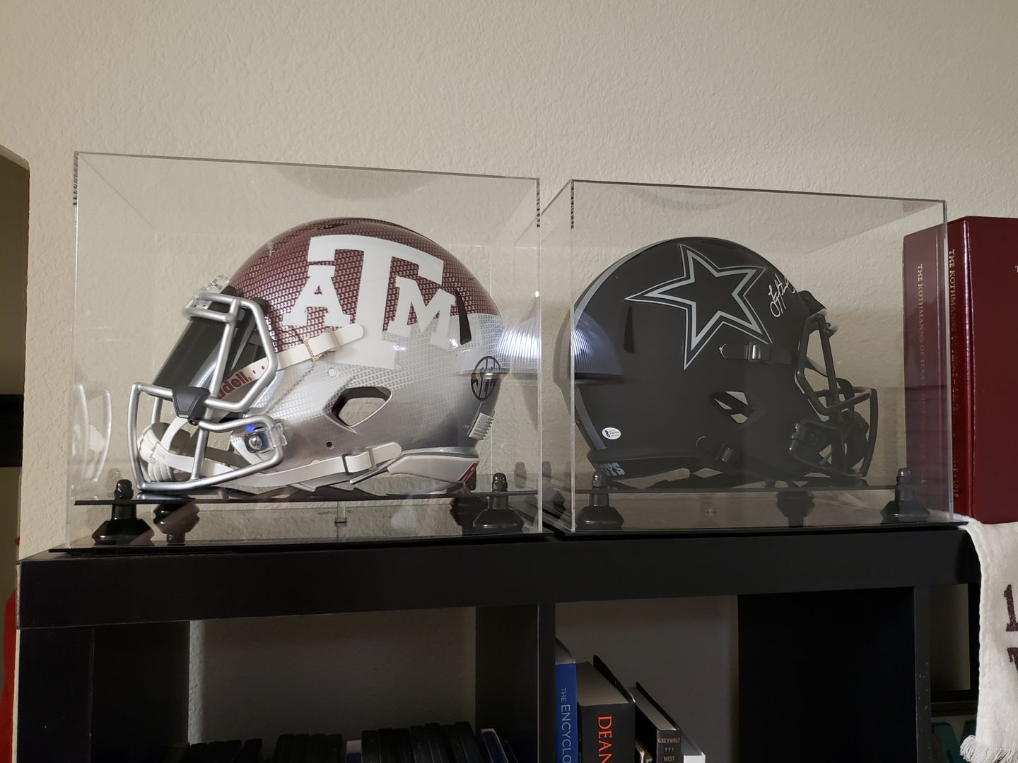 Customer photo review of Acrylic Full Size Football Helmet Display Case Clear