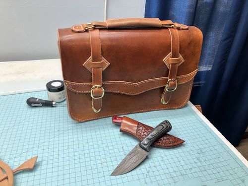 Customer photo review of No.60 | Western Leather Laptop Bag (Digital Pattern)