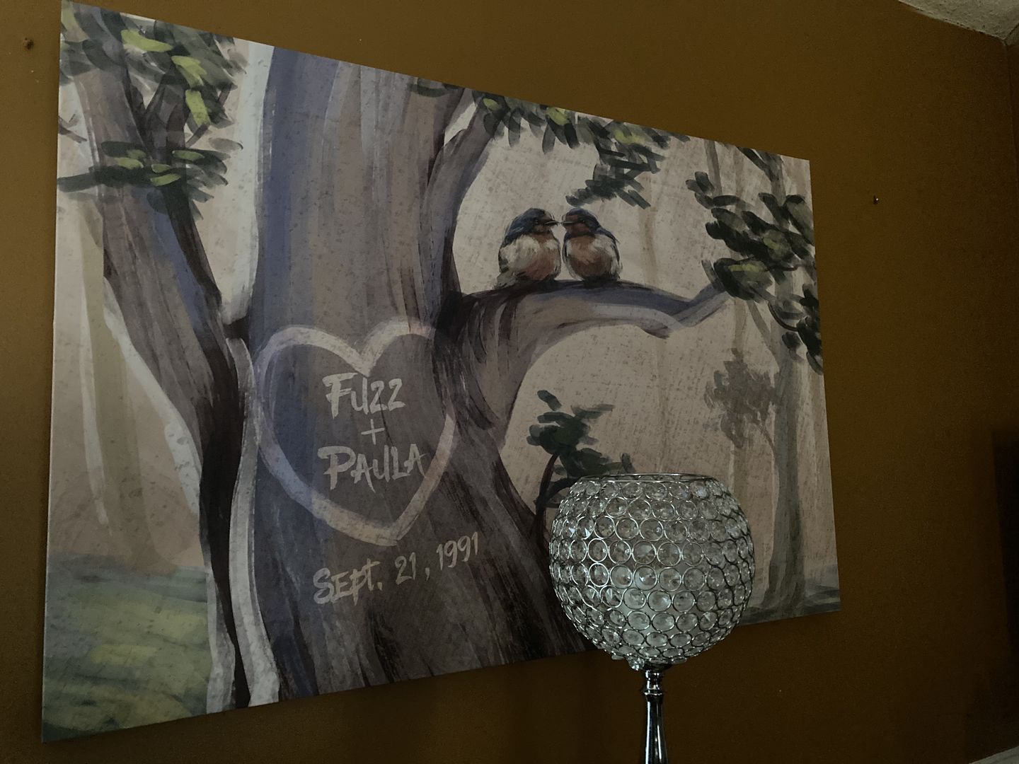 Customer photo review of Personalized "Birds On A Tree" Couple/Family Premium Canvas
