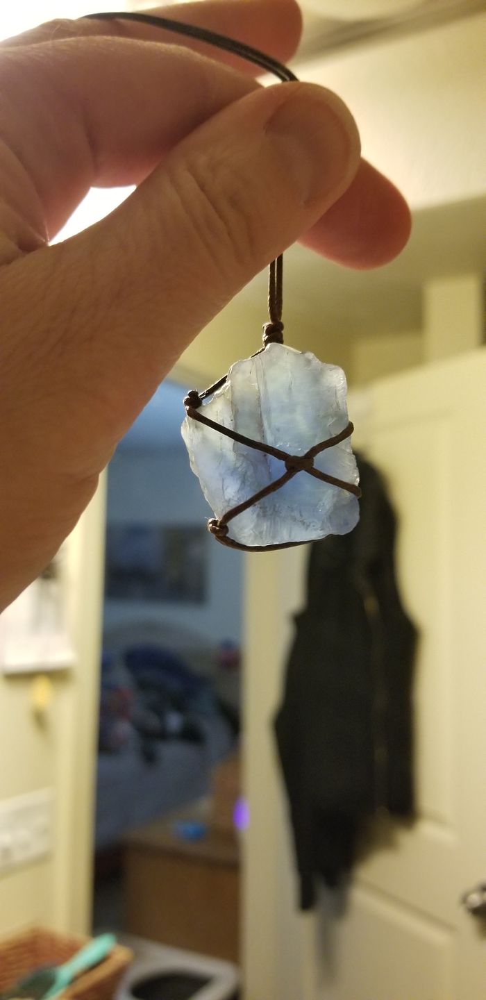 Customer photo review of Raw Aquatic Fluorite Necklace