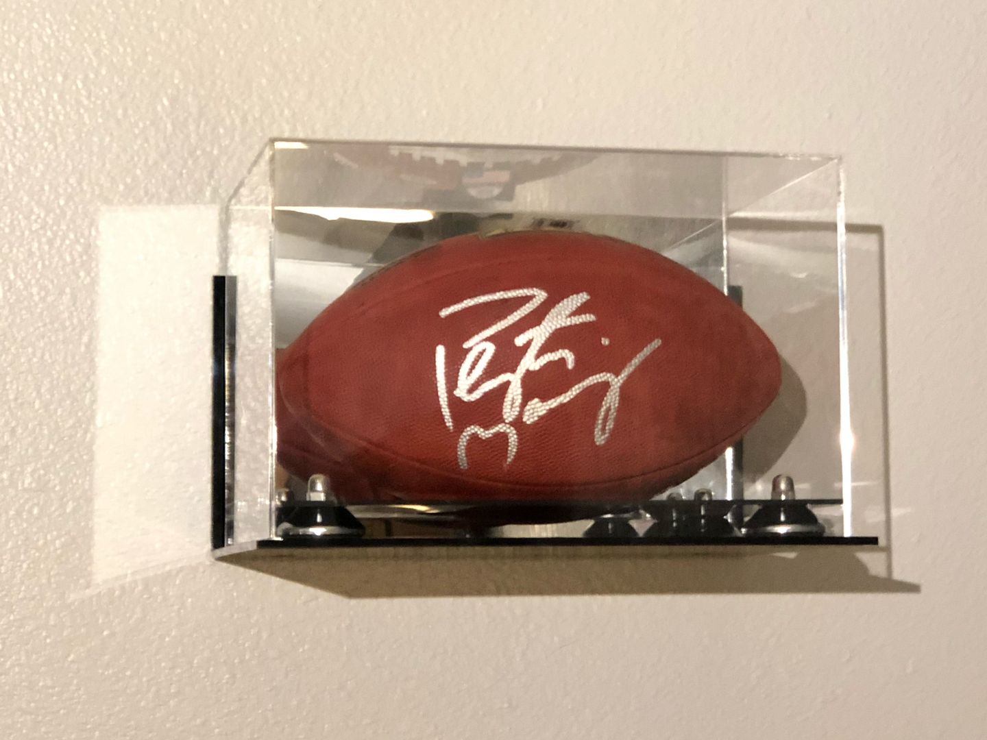Customer photo review of Acrylic Full Size Football Display Case Clear