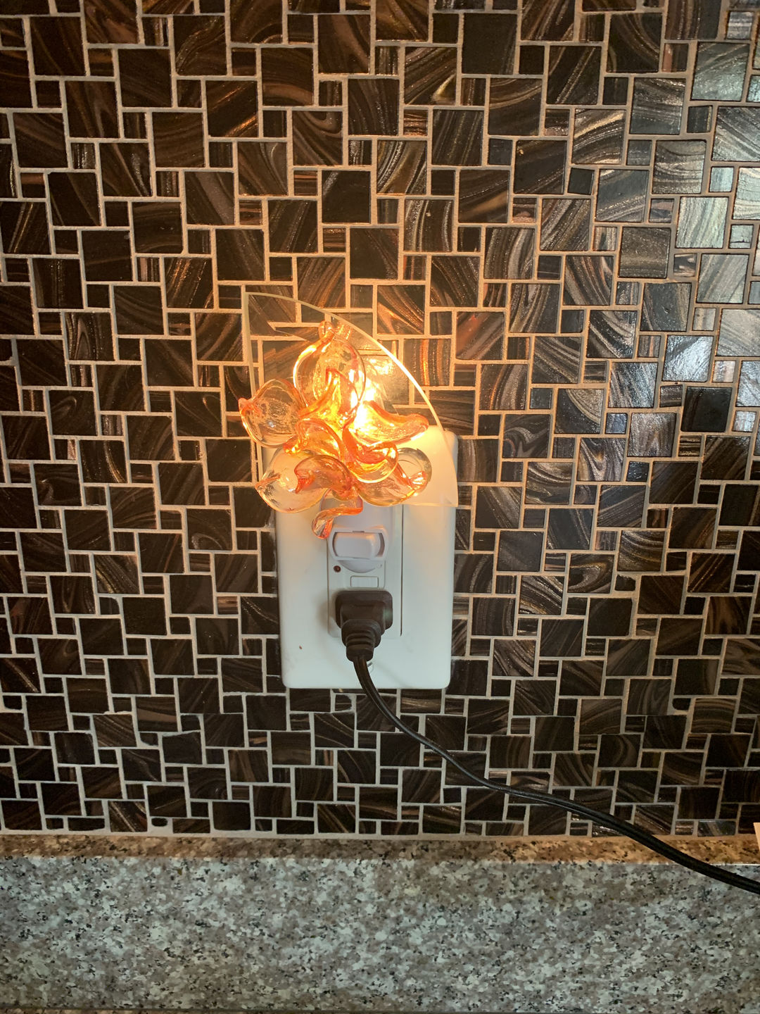 Customer photo review of Memorial Nightlight Flower with Cremation Ash