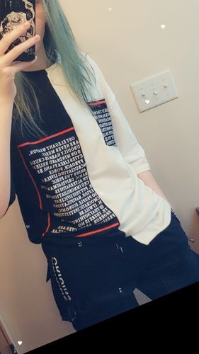 Customer photo review of Harajuku Style Two Tone T-Shirt