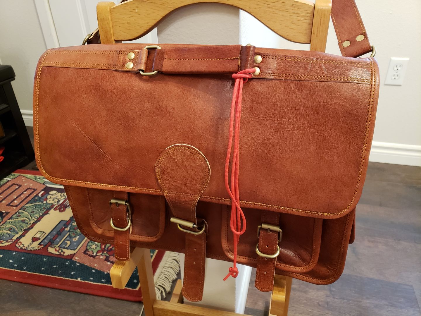 Customer photo review of Top Grain Leather Briefcase Bag