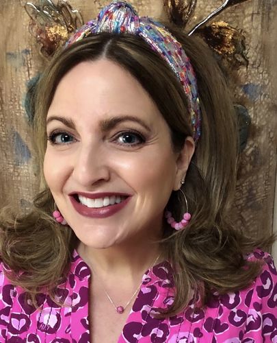 Customer photo review of *PRE-ORDER* METALLIC CONFETTI SHIMMER YARN HEADBAND