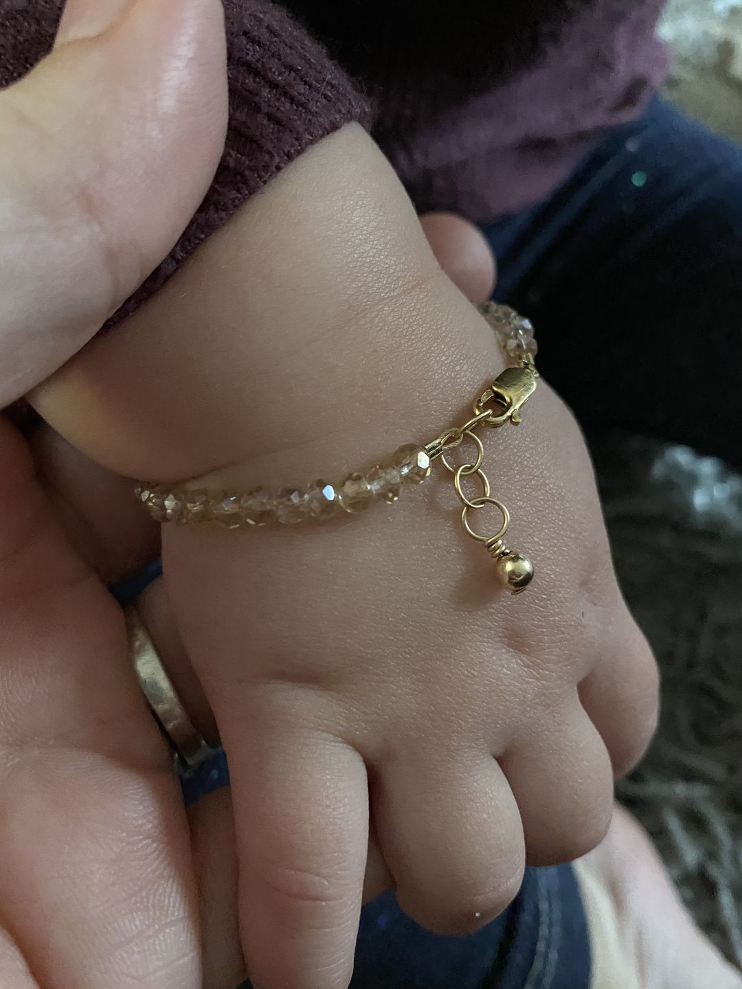 Customer photo review of Darling Baby Bracelet (4MM beads)