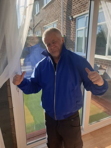Customer photo review of Mens Classic Harrington Jacket - Royal Blue