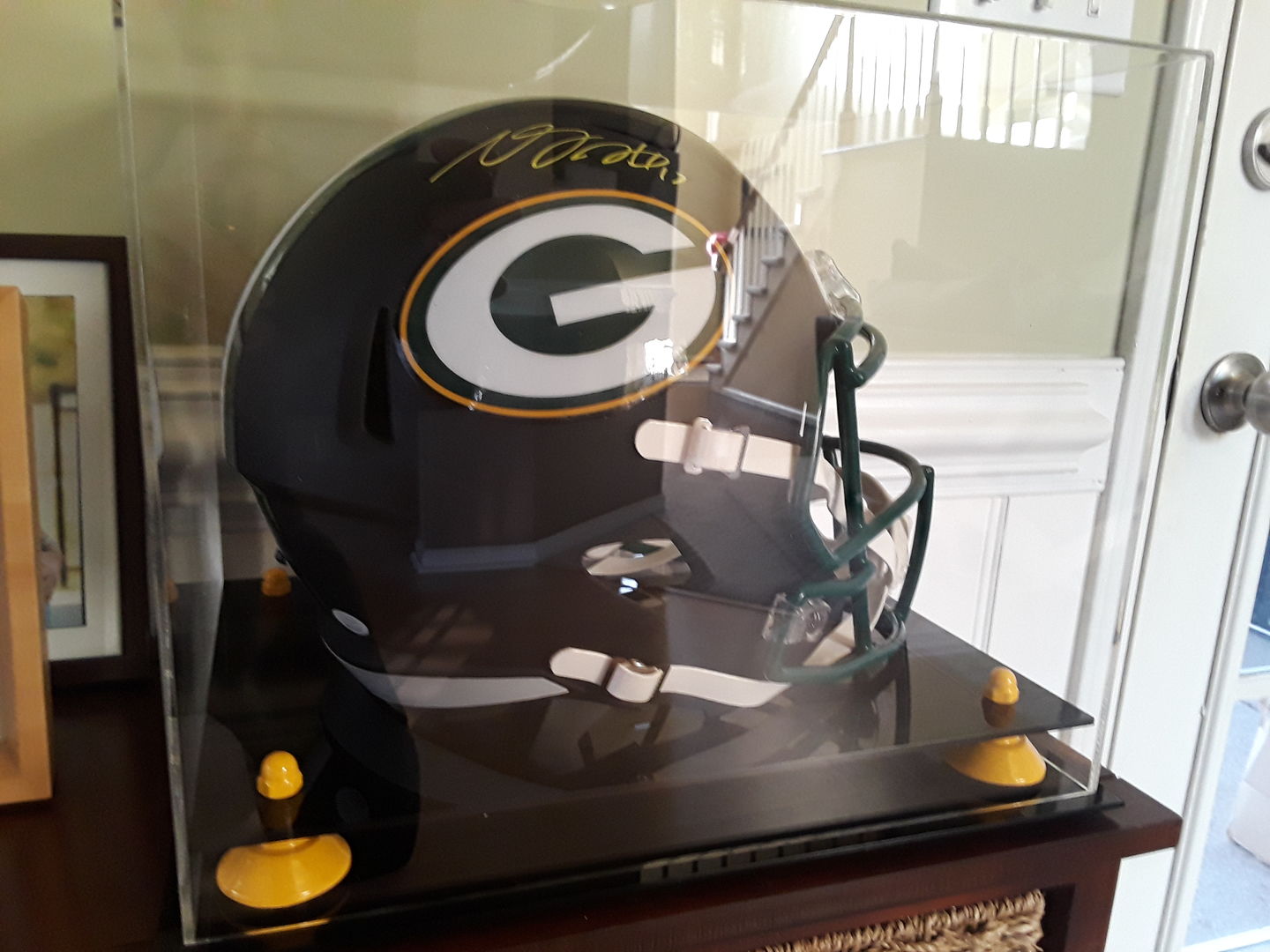 Customer photo review of Acrylic Full Size Football Helmet Display Case Clear