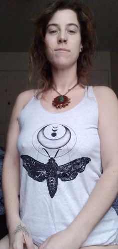 Customer photo review of Moth & Crescent Moon Women's Racerback Tank
