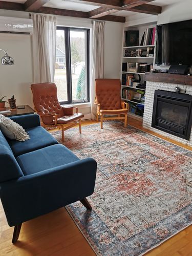 Customer photo review of Distressed Vintage Cezanne Terracotta Sky Area Rug