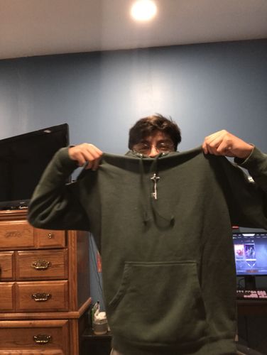 Customer photo review of AOT Alpine Green Hoodie