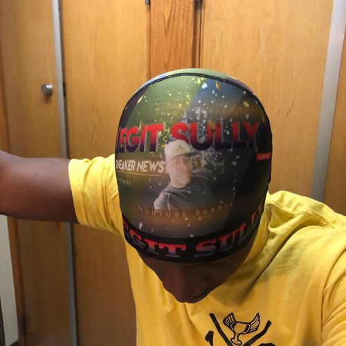 Customer photo review of CUSTOM DELUXE WRAPPED BAND CAP. DESIGN YOURS!