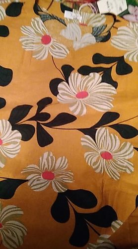 Customer photo review of DIY o neck pockets linen cotton dress Tunic Tops yellow print Dresses
