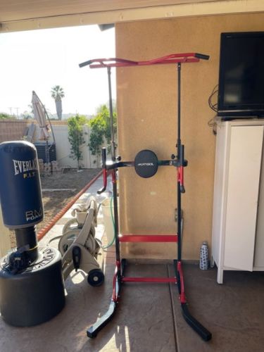 Customer photo review of Murtisol Power Tower Dip Stand, Weight Training, 5 Levels Height Adjustable, 330lbs Weight Capacity for Home Gym