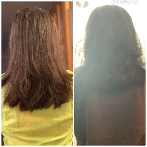 Customer photo review of Growth & Shine Hair Oil
