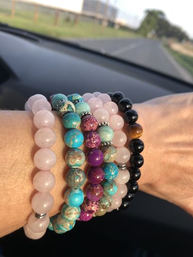 Customer photo review of Set Conexión - Colgante & Pulsera de piedras naturales - 108 cuentas