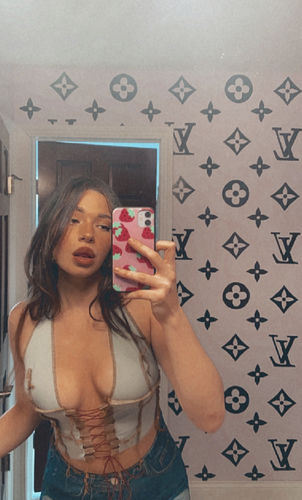 Customer photo review of Lace up halter top